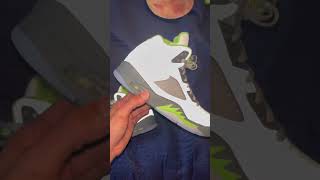 Jordan 5 Green Bean 2022 release sneaker unboxing [upl. by Migeon179]