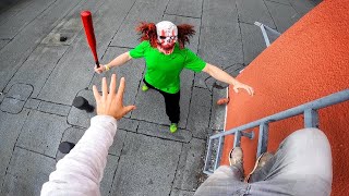 Horror Clowns VS Parkour POV  Halloween Chase VII [upl. by Nida]