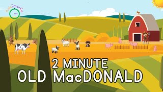 2 Minute Old MacDonalds Farm Timer  Kids Nursery Rhyme Visual Timer  World Nursery Rhyme Day [upl. by Carrel]