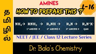 Alkylation of Amines in Tamil  NEET JEE Class 12 Lecture Series preparationofalldegreeamines [upl. by Medovich]