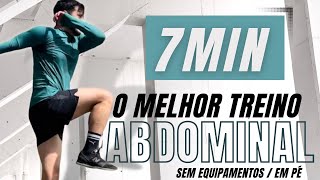 Treino HIIT ABDOMINAL em PÉ  7 minutos para SECAR e DEFINIR  INICIANTES [upl. by Sandie451]