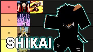 Full UPDATED SHIKAI Tier List  TYPE SOUL [upl. by Etnohs]