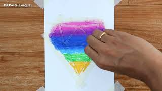 oil pastel drawing for beginners  Diamond Oil pastel Drawing [upl. by Nador743]