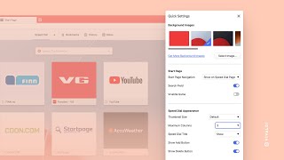 Quick Settings Panel for Start Page in Vivaldi [upl. by Palgrave]