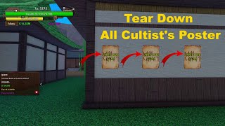 Tear Down All Cultist Poster in King Legacy  Cultist Poster Locations [upl. by Silvie935]