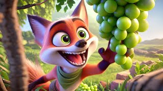 Grapes are sour  greedy fox 🦊  jungle stories for kids  hindi moral stories for kids xidds [upl. by Airretal]