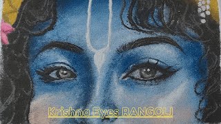 Complete Krishna Eyes Realistic Rangoli by TheDrawArt 🪈 [upl. by Karyn651]