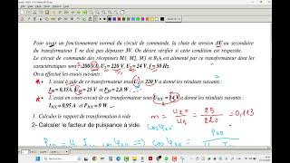 Exercice 1 transformateur monophasé extrait dexamen 2009 session normale [upl. by Gromme]