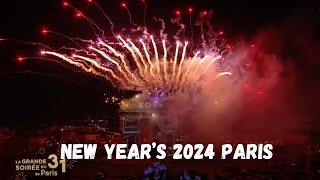 New Year’s 2024 Paris celebrates with brilliant fireworks show over Arc de Triomphe [upl. by Kirre]