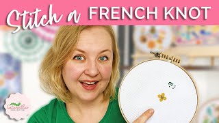 How to Stitch French Knots in Cross Stitch  Caterpillar Cross Stitch [upl. by Syxela]