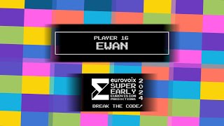 Player 16  Ewan  Eurovoix Super Early Eurovision Predictions 2024 [upl. by Lletnohs]