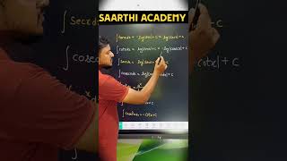 Integration Formulas IMP  maths integration class12 revision formula saarthiacademyknp [upl. by Hannibal]