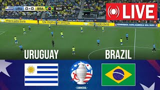 🔴 LIVE Uruguay vs Brazil  Copa América 2024  Quarterfinals  Full Match Streaming [upl. by Akcimahs]