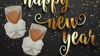 New Year Champagne glass sugar cookies How to [upl. by Ahsitruc]