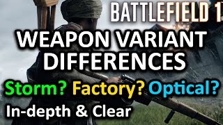 Battlefield 1 ► DIFFERENCE BETWEEN WEAPON VARIANTS  TrenchStormOptical etc BF1 Tips amp Info [upl. by Ardnued]