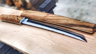 Knife Making  Modern Tanto Knife DIY Tanto from old file [upl. by Jollenta]