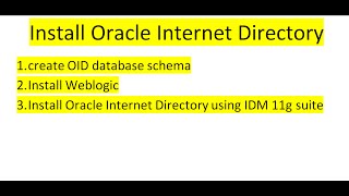 Install Oracle Internet Directory using IDM 11g suite [upl. by Cha]