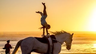 Equestrian Vaulting on the Beach HD [upl. by Ruhtracam]