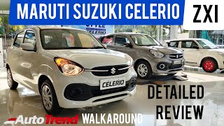 Maruti Suzuki Celerio ZXI  Most Detailed Walkaround Review  Arctic White Colour [upl. by Charmaine]