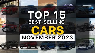 Top 15 Best Selling Cars In India In November 2023  Baleno WagonR Nexon Brezza Swift [upl. by Bernelle]