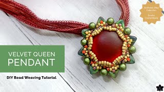 How to ♦️ Velvet Queen DIY Beaded Pendant Tutorial [upl. by Damales]