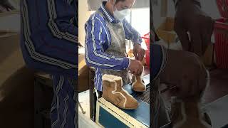 Handmade snow boots demoulding momentbootsSnowugg factory [upl. by Kerwinn]