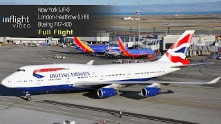 British Airways Boeing 747400 Full Flight New York to London Heathrow [upl. by Adela]