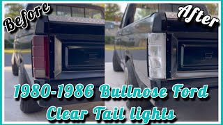 19801986 Bullnose Ford F150  Clear Euro Tail lights [upl. by Butta]