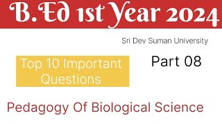 Pedagogy of Biological Science Important questions  Sri dev suman university [upl. by Tidwell533]