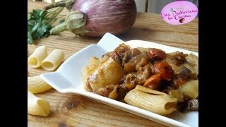 Pasta con Melanzane Pomodorini e Pancetta [upl. by Stirling904]