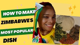 How to make zimbabwes most popular dish Sadza sausages and vegetables with a Congolese twist [upl. by Fox950]