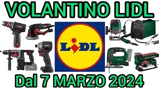 VOLANTINO LIDL PARKSIDE FAI DA TE DAL 7 MARZO 2024 volantinospesa performance bricolage lidl [upl. by Acirrej]