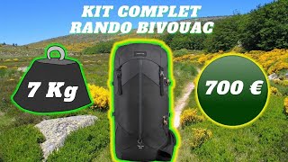 Kit Complet ultraléger Rando Bivouac à 7 Kg pour 700 €  Compostelle [upl. by Phio]