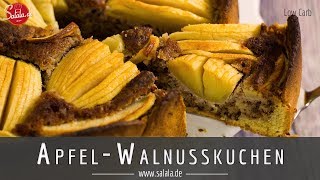 Apfel Walnusskuchen Rezept Low Carb ohne Zucker ohne Mehl glutenfrei [upl. by Aicilas]