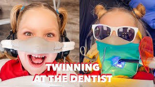 DENTAL ALERT  TWINS GET THEIR FIRST CAVITY FILLED ON THE SAME TOOTH [upl. by Ikeda]