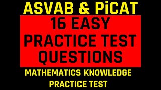 ASVABPiCAT Practice Test The Mathematics Knowledge Subtest  Grammar Heros Free ASVAB Tutoring [upl. by Hajidak]