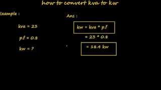 how to convert kva to kw  electrical formulas and calculations [upl. by Fernald]