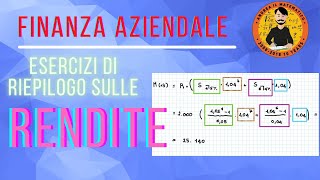 ESERCIZI DI RIEPILOGO SULLE RENDITE  Finanza  Prezzo di azioni e obbligazioni [upl. by Hyacinthe473]