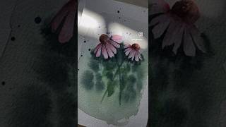 Coneflower WatercolorPainting BotanicalArt LooseWatercolor Coneflower Echinacea FlowerArt [upl. by Little]