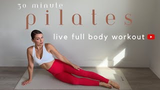 30 MIN LIVE PILATES WORKOUT Full Body Super Sculpt [upl. by Anaiq330]