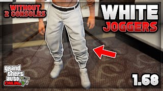 NEW GTA 5 ONLINE HOW TO GET WHITE JOGGERS AFTER PATCH 168 GTA 5 White Joggers Glitch NO NETCUT [upl. by Orelu]