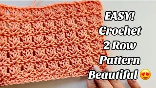 CROCHET PRIMROSE STITCH 2 ROW PATTERN [upl. by Lilac518]