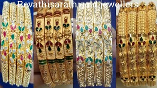 latest gold bangles designsgold banglesgold bengali banglesdaily wear gold bangles designs [upl. by Oatis]