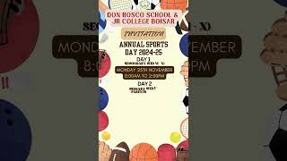 DON BOSCO SCHOOL amp JR COLLEGE BOISAR  INVITATION TO OUR ANNUAL SPORTS DAY CELEBRATION 202425 [upl. by Annohsed]