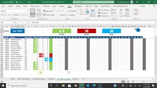 Automated Attendance Sheet in Excel [upl. by Adekahs]