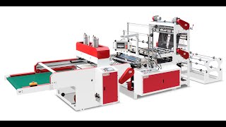 double layers four lines bags cutting machine with puncher [upl. by Aivatahs]