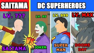 Saitama vs All DC Superheroes Level Challenge  Hero Animation [upl. by Swann]