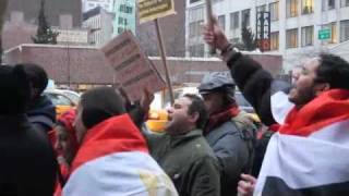 Protest at Egyptian Consulate in New York [upl. by Sluiter]