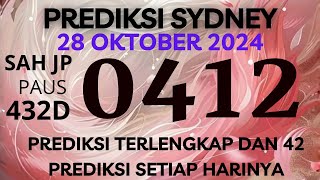 PREDIKSI SIDNEY HARI INI 28 OKTOBER 2024  BOCORAN SYDNEY MALAM INI  RUMUSAN SDY JITU TERBARU [upl. by Nevai]