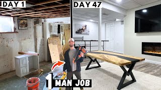 Incredible DIY Basement Renovation Time Lapse I saved 30000 by doing EVERYTHING myself [upl. by Llenrub]